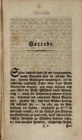 Ueber die physische und moralische Verfassung der heutigen Juden
