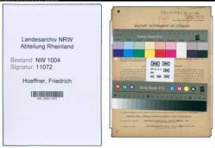 Entnazifizierung Friedrich Hoeffner , geb. 02.02.1894 (Rangierer)