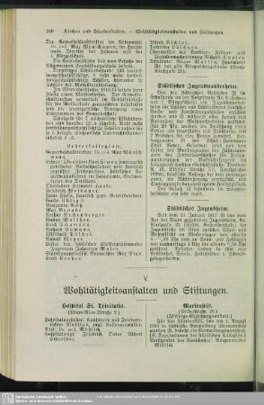 V. Kirchen und Schulanstalten