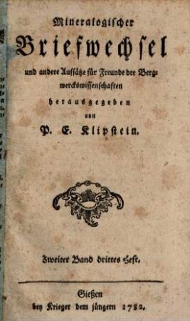 Mineralogischer Briefwechsel, 2,3