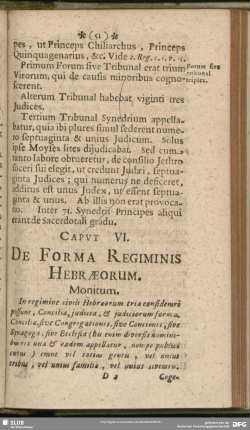 Caput VI. De Forma Regiminis Hebraeorum