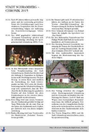 Stadt Schramberg – Chronik 2015.