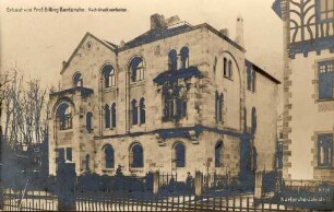 Postkartenalbum. "Karlsruhe - Jahnstraße, erbaut von Prof. Billing, Karlsruhe". Konservatorium Jahnstraße