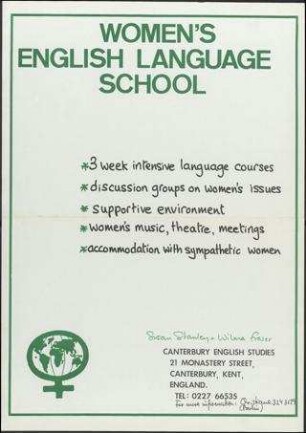 Canterbury english studies Women's english language school