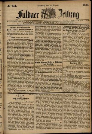 Ausgabe vom Mittwoch, den 22. Oktober 1884.
