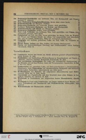 Verschiedenes (Nr. 910-918)