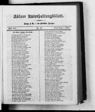 Kölner Unterhaltungsblatt. 1859-1863