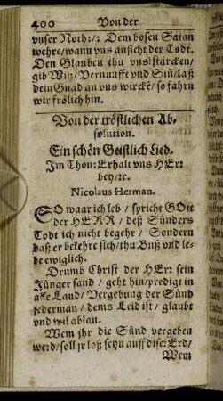 Von der tröstlichen Absolution.
