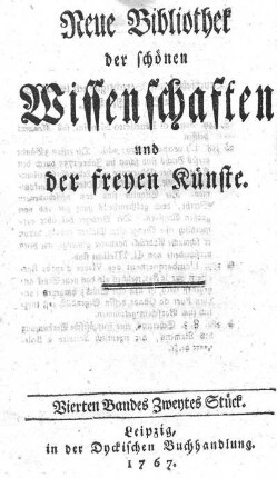 Vierten Bandes zweytes Stück