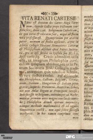 Vita Renati Cartesii