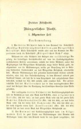 Dritter Abschnitt. Bürgerliches Recht