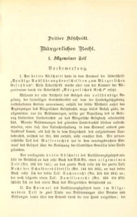 Dritter Abschnitt. Bürgerliches Recht