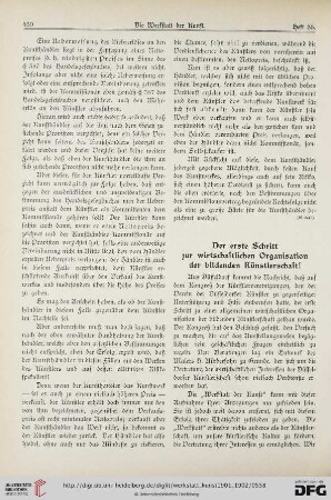 1: Der erste Schritt zur wirtschaftlichen Organisation der bildenden Künstlerschaft!