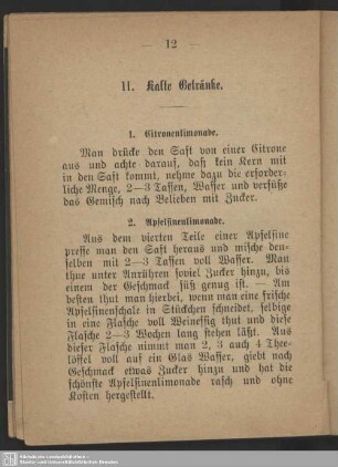 II. Kalte Getränke