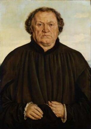 Bildnis eines Mannes mit schwarzer Kappe in der Hand