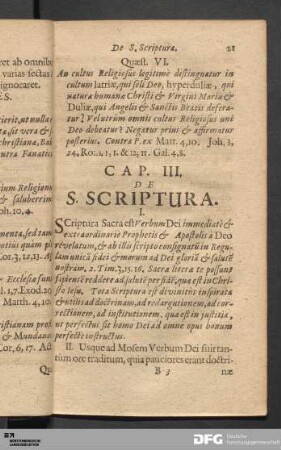 Cap. III. De S. Scriptura.