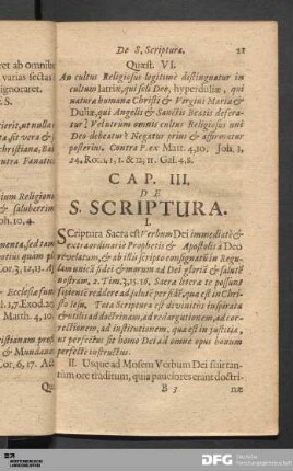 Cap. III. De S. Scriptura.