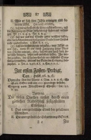 Zur ersten Fasten-Predigt.