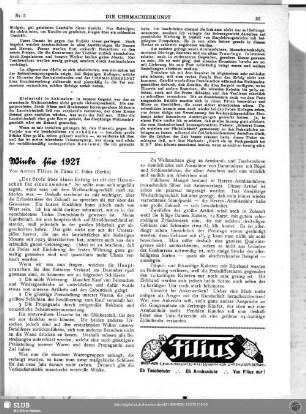 Winke für 1927