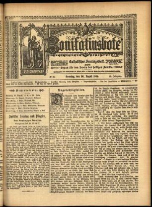 Erste Ausgabe vom Sonntag, den 30. August 1908.