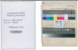 Entnazifizierung Fritz Paffenholz , geb. 24.07.1894 (Garagenmeister)