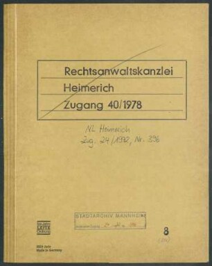 Landesverband Südwestdeutschland der gewerblichen Berufsgenossenschaften - sowie Tätigkeit Hermann Heimerichs in der Arbeitsgemeinschaft Sozialversicherung beim Länderrat des amerikanischen Besatzungsgebiets