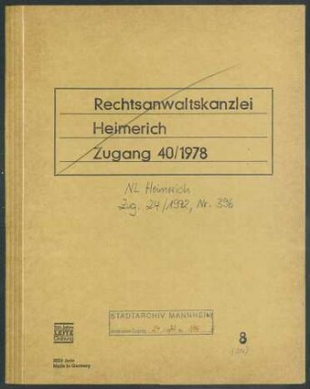 Landesverband Südwestdeutschland der gewerblichen Berufsgenossenschaften - sowie Tätigkeit Hermann Heimerichs in der Arbeitsgemeinschaft Sozialversicherung beim Länderrat des amerikanischen Besatzungsgebiets