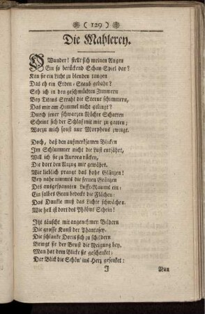 Die Mahlerey.