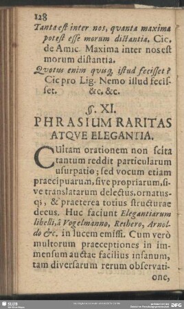 §. XI. Phrasium Raritas Atque Elegantia