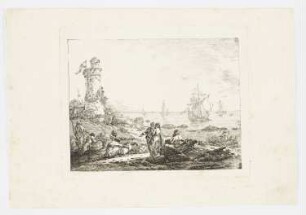 Landschaft am Meer, aus: "Szenen nach Gemälden von Ignace Duvivier"
