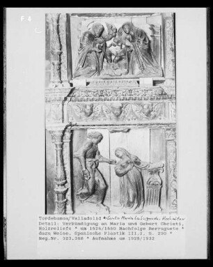 Hochaltar, Relief: Verkündigung an Maria und Geburt Christi