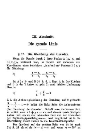 III. Abschnitt. Die gerade Linie.