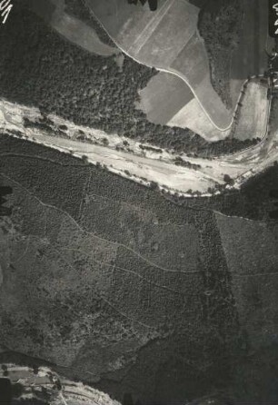 Nach der Hochwasserkatastrophe 1927. Müglitztal oberhalb Glashütte. Am Ostrand Hammergut Gleisberg (vgl. Meßtischblatt 5148)