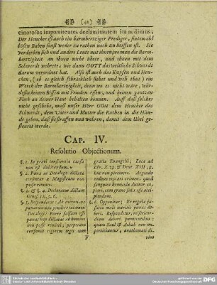 Cap. IV. Resolutio Objectionum