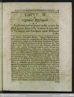 Caput II. De regimine Episcopali