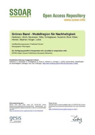 Grünes Band - Modellregion für Nachhaltigkeit
