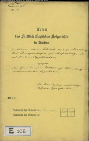 Erich Nr. 1 zu Meinberg und Stumpenhagen Nr. 24 zu Mossenberg gegen Gendarm Bexten zu Blomberg - Benutzung eines ungekührten (ungekörten) Hengstes