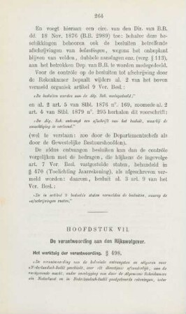 Hoofdstuk VII. De verantwoording aan den rijkswetgever