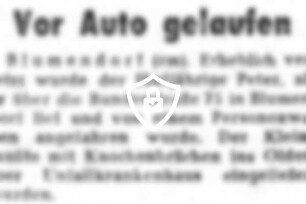 Vor Auto gelaufen