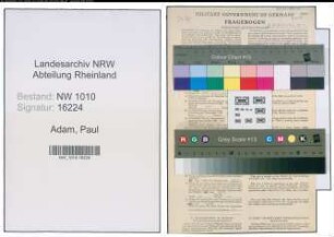 Entnazifizierung Paul Adam , geb. 26.11.1889 (Beamter)