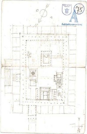 Thiersch, August ; Alexandria (Ägypten); Serapeum von Alexandria, Vorstudien - Grundriss