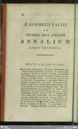 Ab Excessu Divi Augusti Annalium Liber Secundus