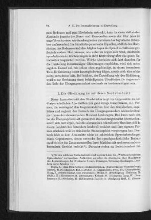 1. Die Gliederung im mittleren Nordabschnitt