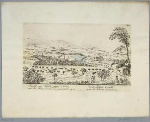 Ansicht von Teplitz (heute Teplice in Tschechien) in Böhmen, Teil einer Reihe böhmischer Stadt- und Landschaftsansichen bei F. R. Naumann um 1830