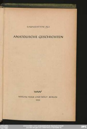 Anatolische Geschichten