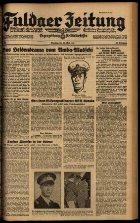 Ausgabe vom Dienstag, den 20. Mai 1941.
