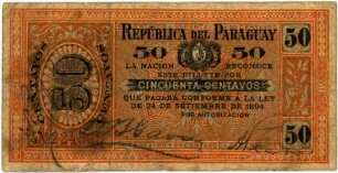 Geldschein, 50 Centavos, 1894