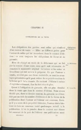 Chapitre II. Conséquences de la vente