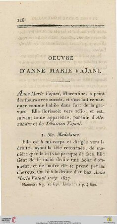 Oeuvre d’Anne Marie Vajani