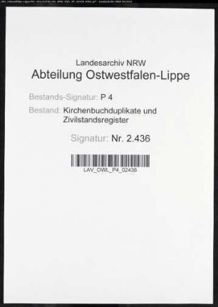 Kirchenbuchduplikate der katholischen Gemeinde (H 1807-1841). (Gemeinde: Beringhausen, katholische Gemeinde )
